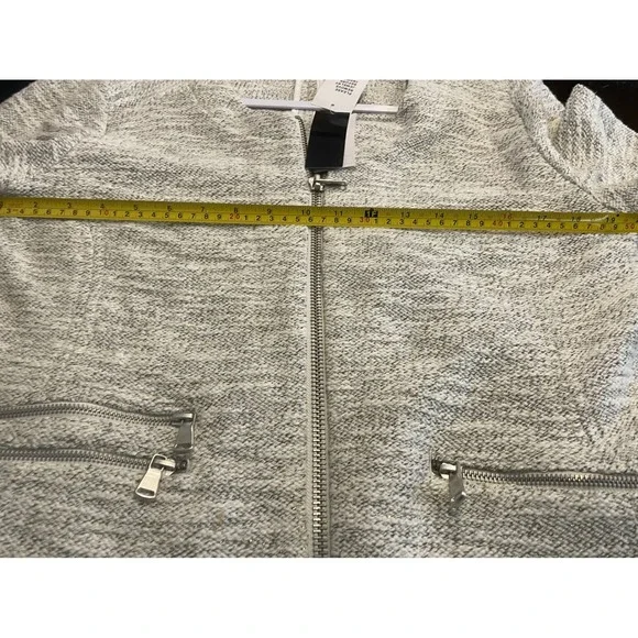 Premise Womens Zip Front Jacket Metallic Threads Zipper Pockets L New Gift idea - Picture 6 of 11